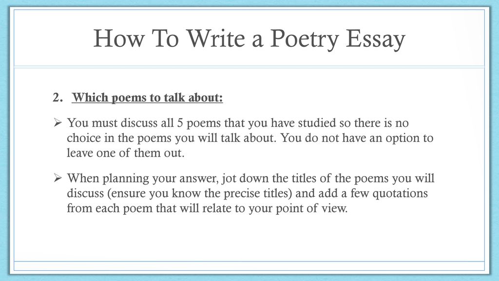 How to Write an Explanation Essay on a Poem